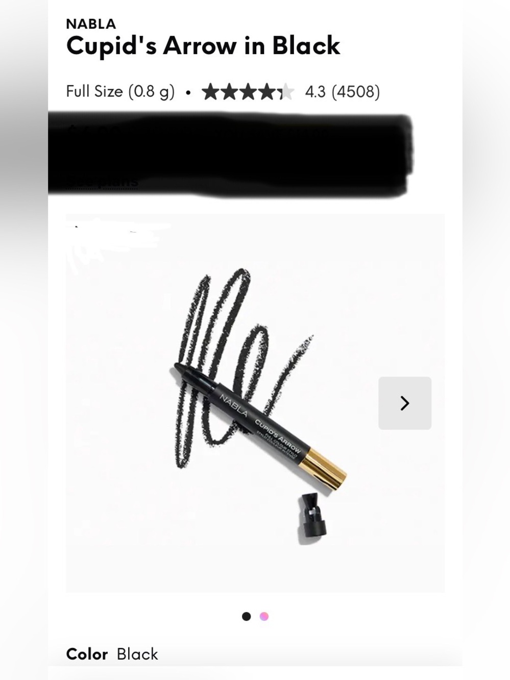Cupid's Arrow Precision Eyeliner Pencil in Intense Black NEW! FULL SIZE